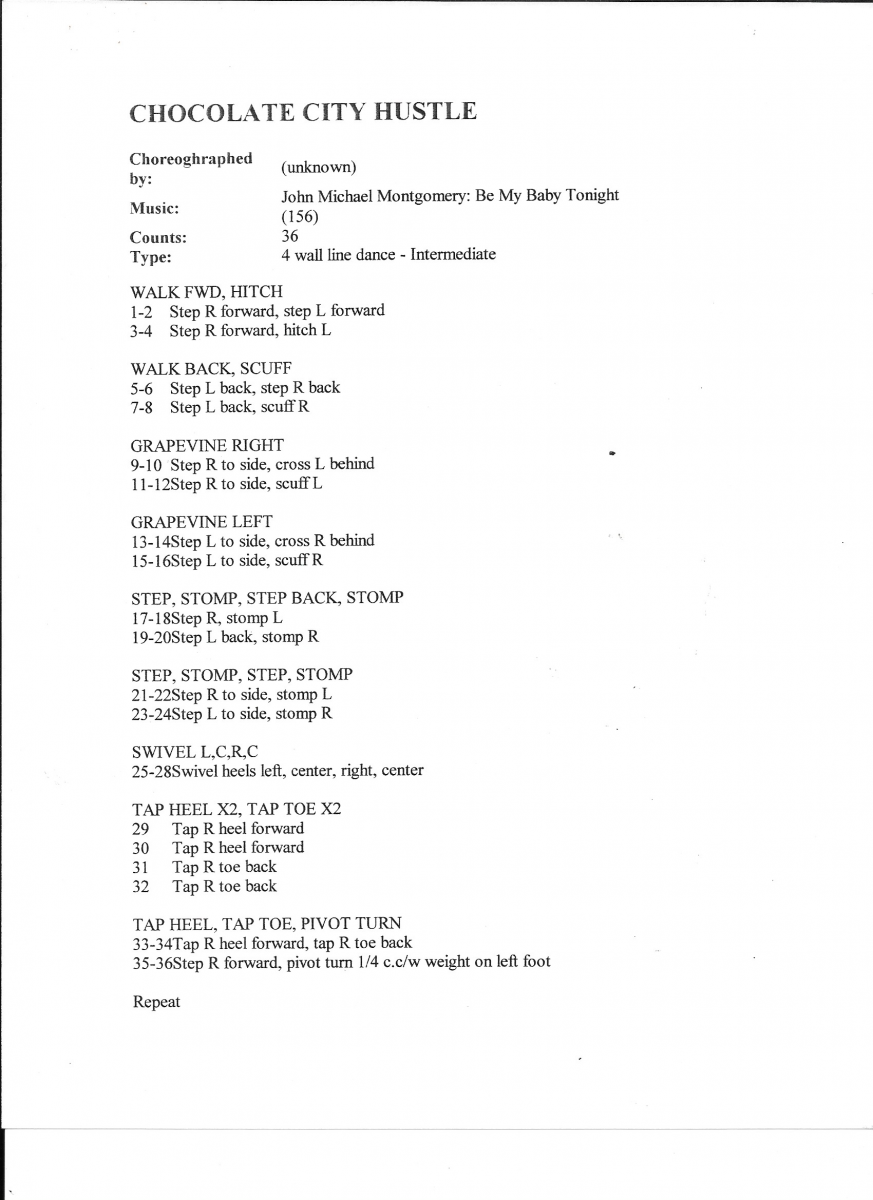 kick the dust up line dance step sheet